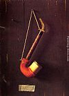 Pipe Paintings - The Meerschaum Pipe by William Michael Harnett